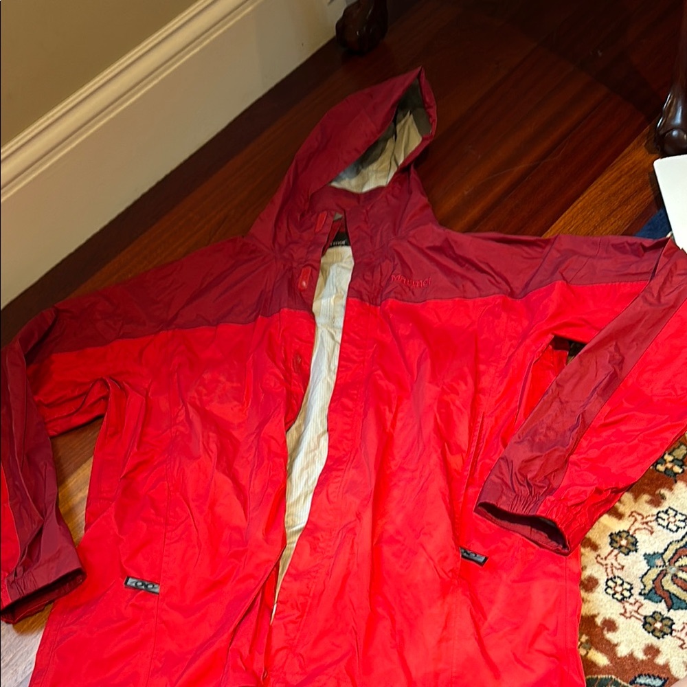 Marmot red rain jacket